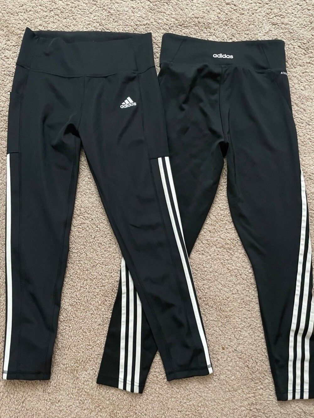 ADIDAS Bundle Women's Black Leggings with White Side Stripes